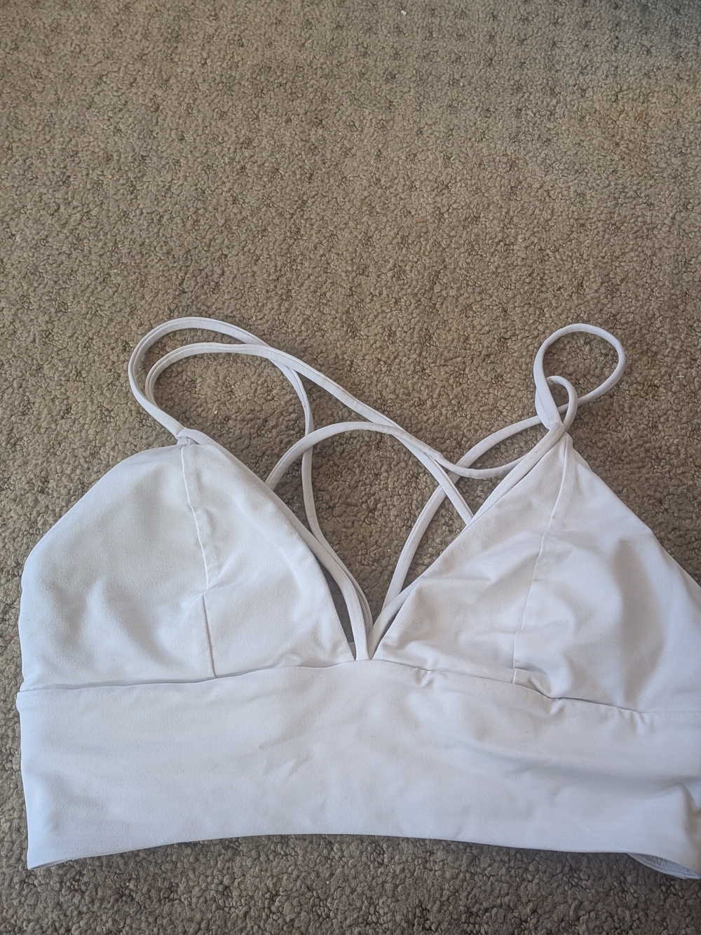 lululemon athletica White Strappy Sports Bra LADIES WOMENS 6 NO FLAWS